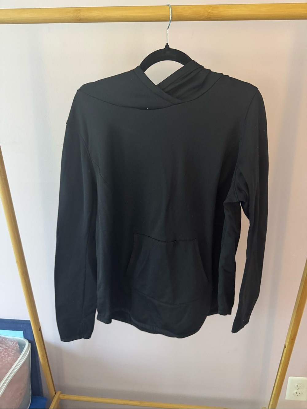 Livi Active Black Hooded Pullover with Kangaroo Pocket